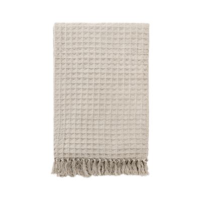 Oversized Waffle Throw - Beige