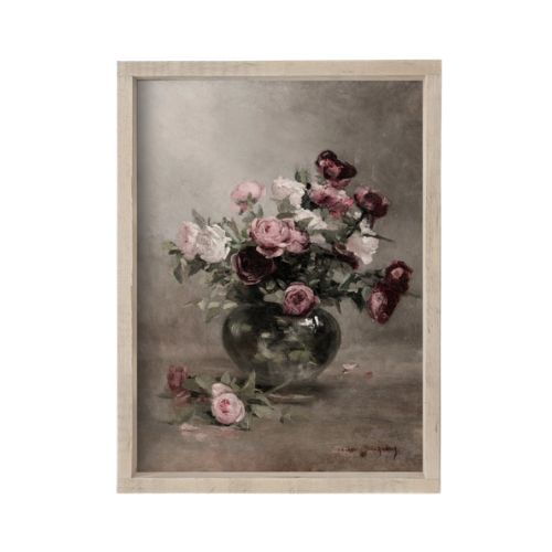 13x19 Vintage Flower Painting