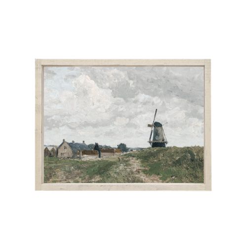 8.5x7" Cloudy Windmill Painting