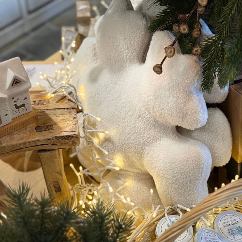 Snowflake Cushion - White