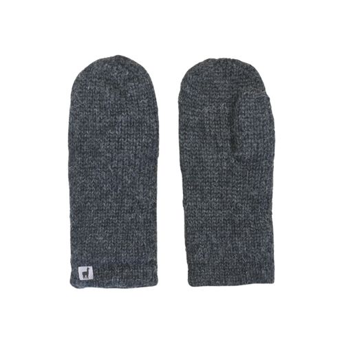 Alpaca Fleece Lined Mittens, Colour: Charcoal