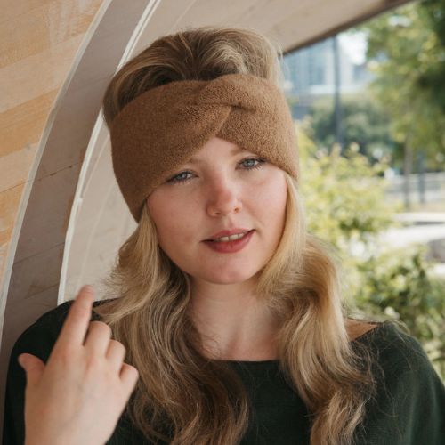 Twisted Alpaca Headband - Affogato