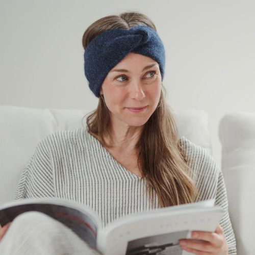 Twisted Alpaca Headband - Denim