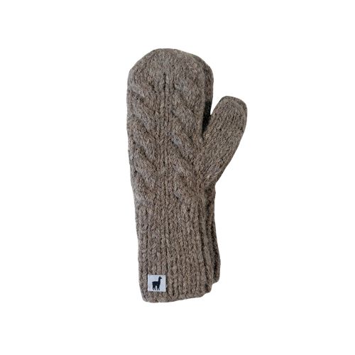 Hand-Knit Alpaca Mittens - Clay