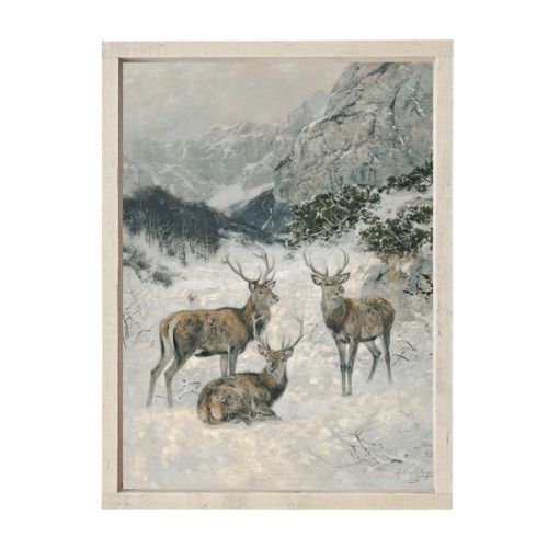 13x19" Winter Deer Painting