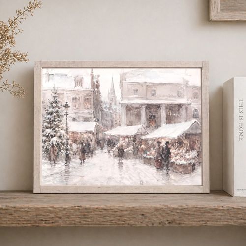 12x9" Amsterdam Christmas Market Painting