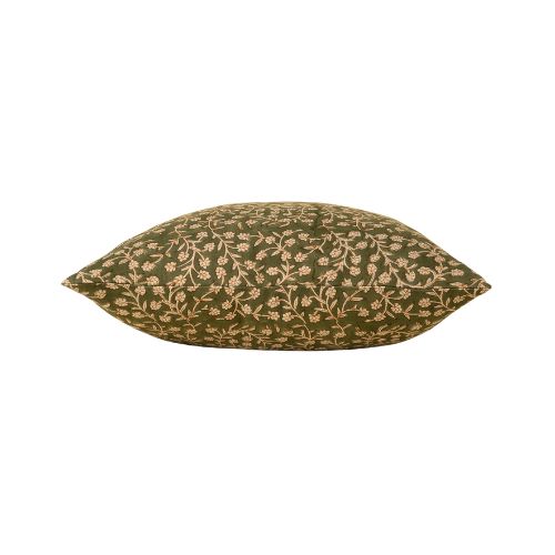 20X20 Wildvine Block Print Pillow, Olive