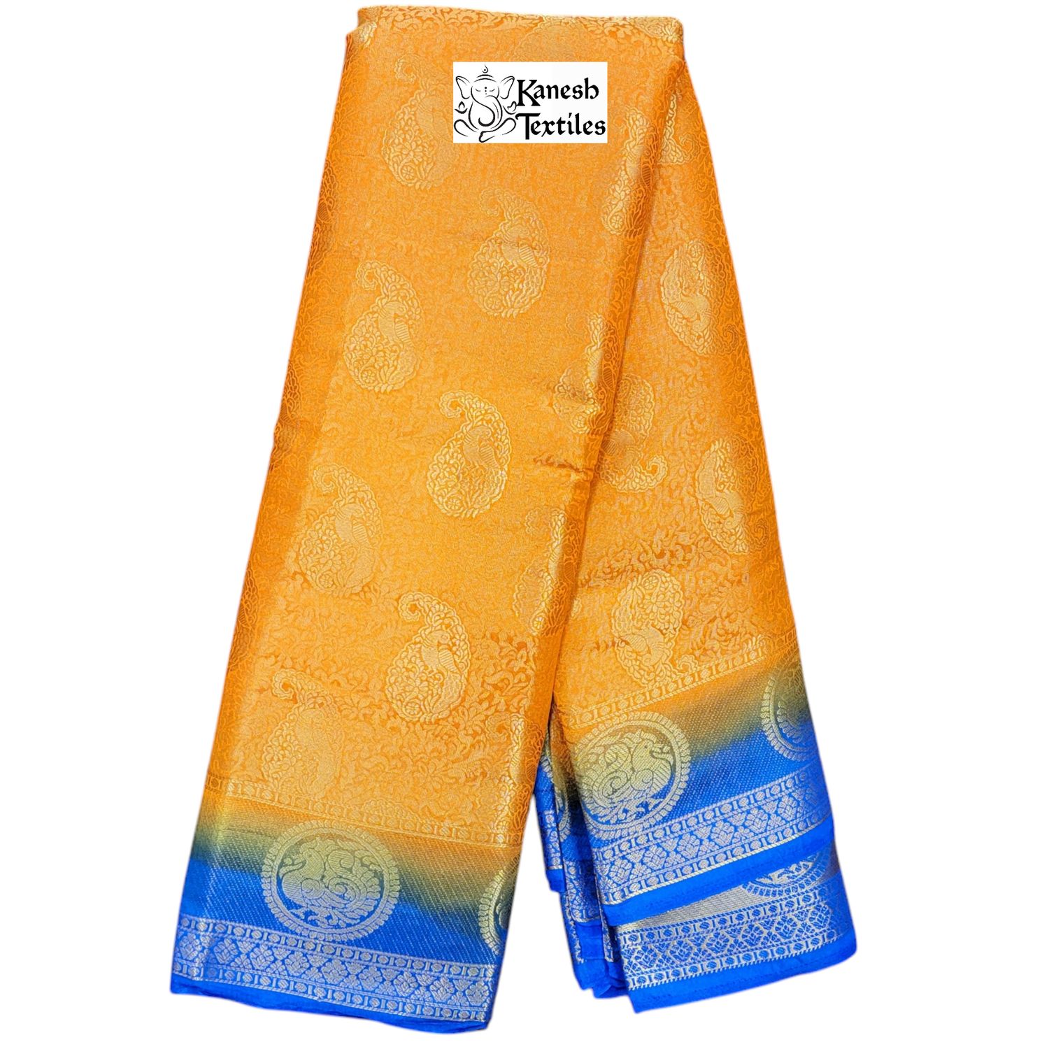Cotton Silk Banarasi Ranima - 2 ORANGE/BLUE