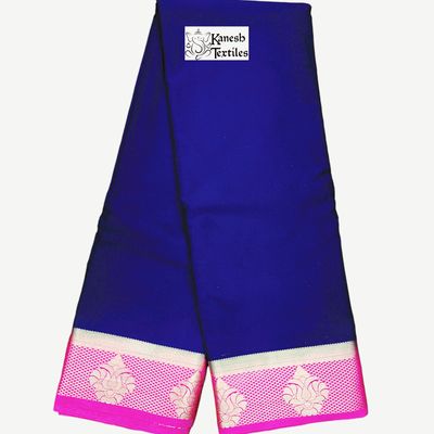 MAYSORE SILK KALYANI-NAVY BLUE with Magenta