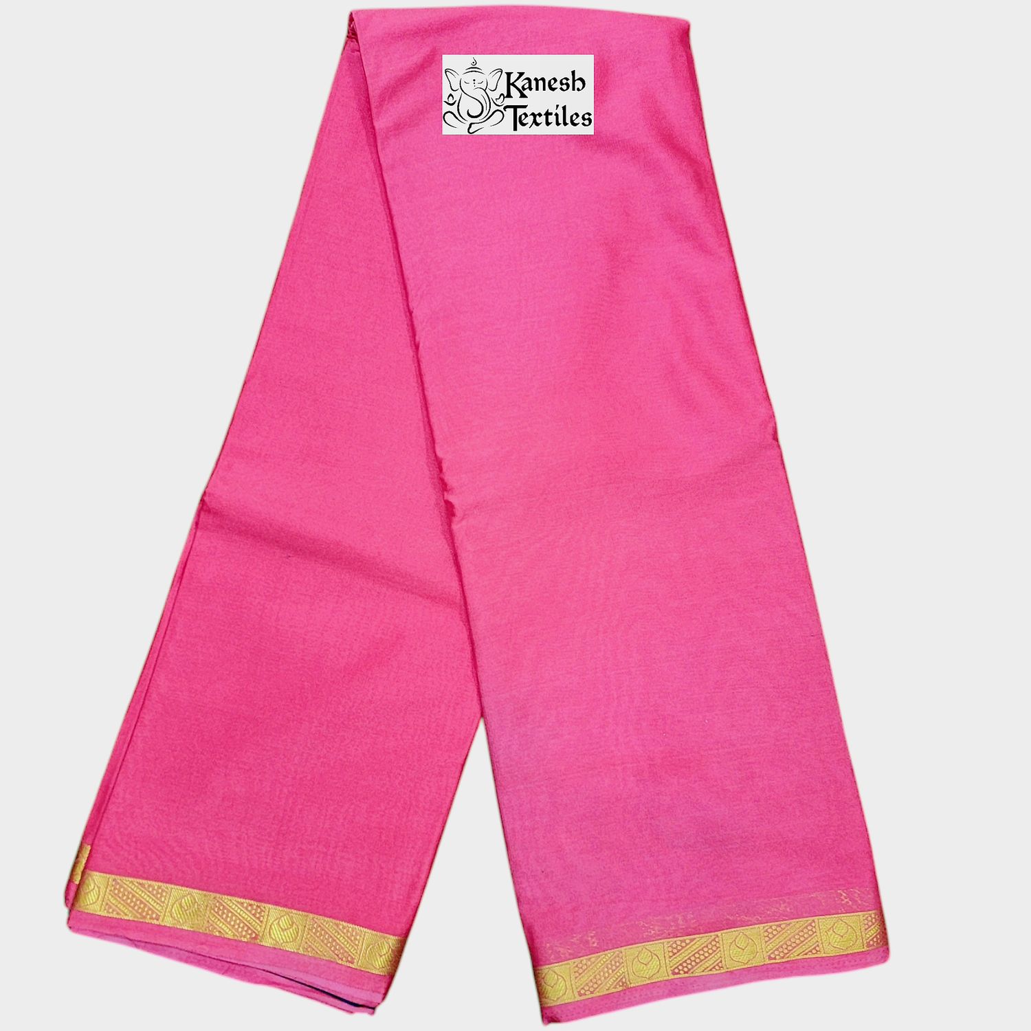 MAYSORE SILK JANAGI-CORAL with Navy Blue