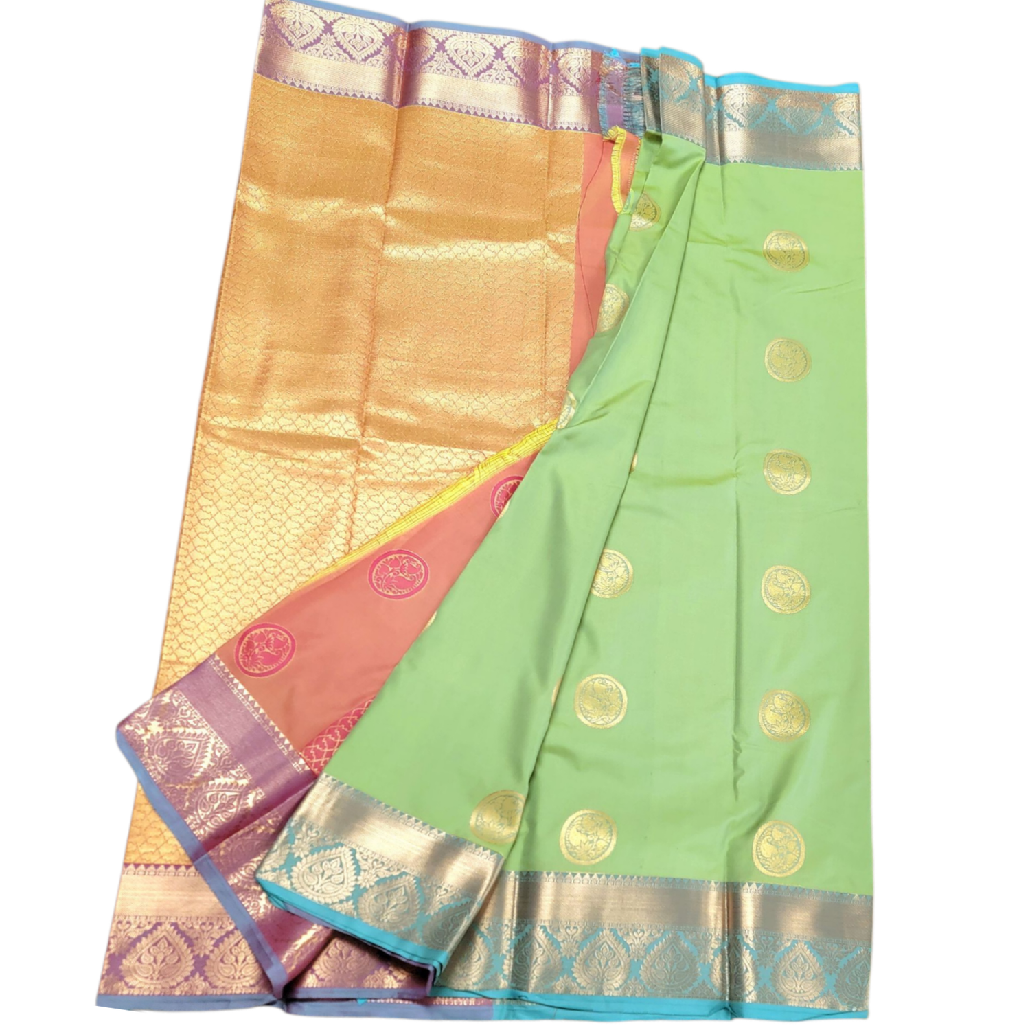 Soft Silk Saree-Tropical Green