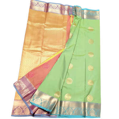 Soft Silk Saree-Tropical Green