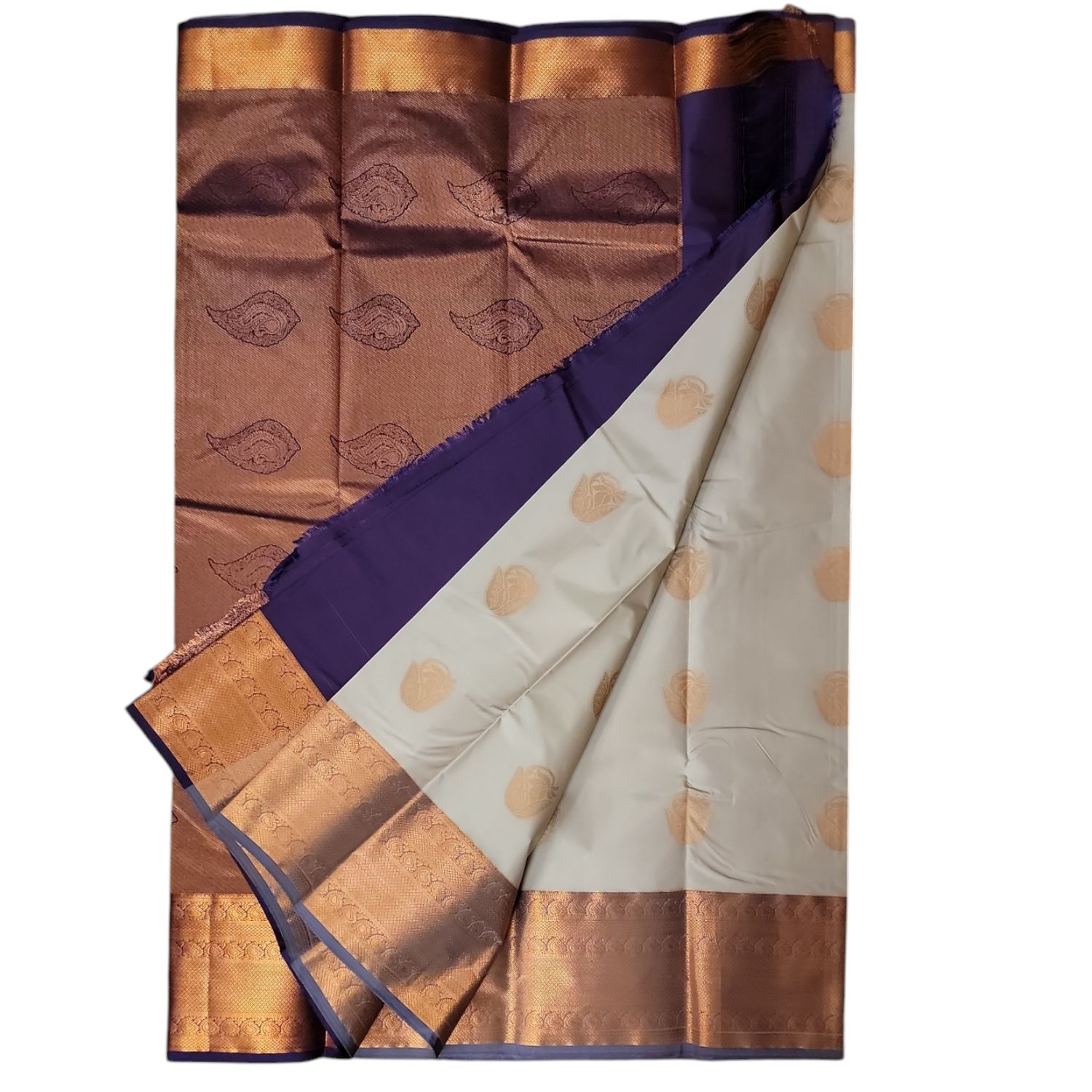 Soft Silk Saree- GOLD/PURPLE