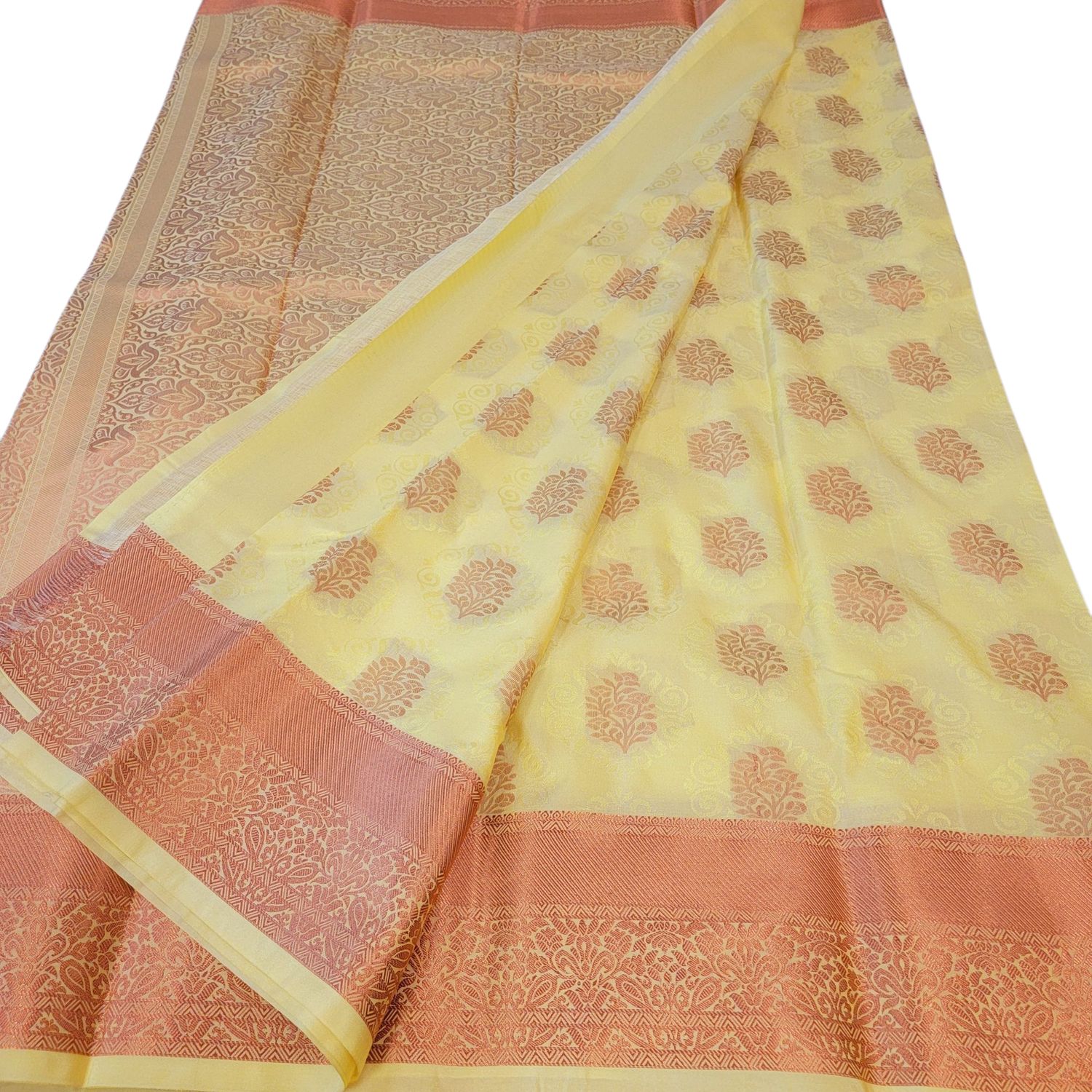 Soft Silk Saree- PASTEL YELLOW 34