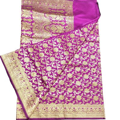 Pure Banarasi Silk Saree- PLUM PURPLE 25