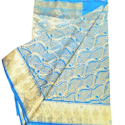 Pure Banarasi Silk Saree- SKY BLUE 33