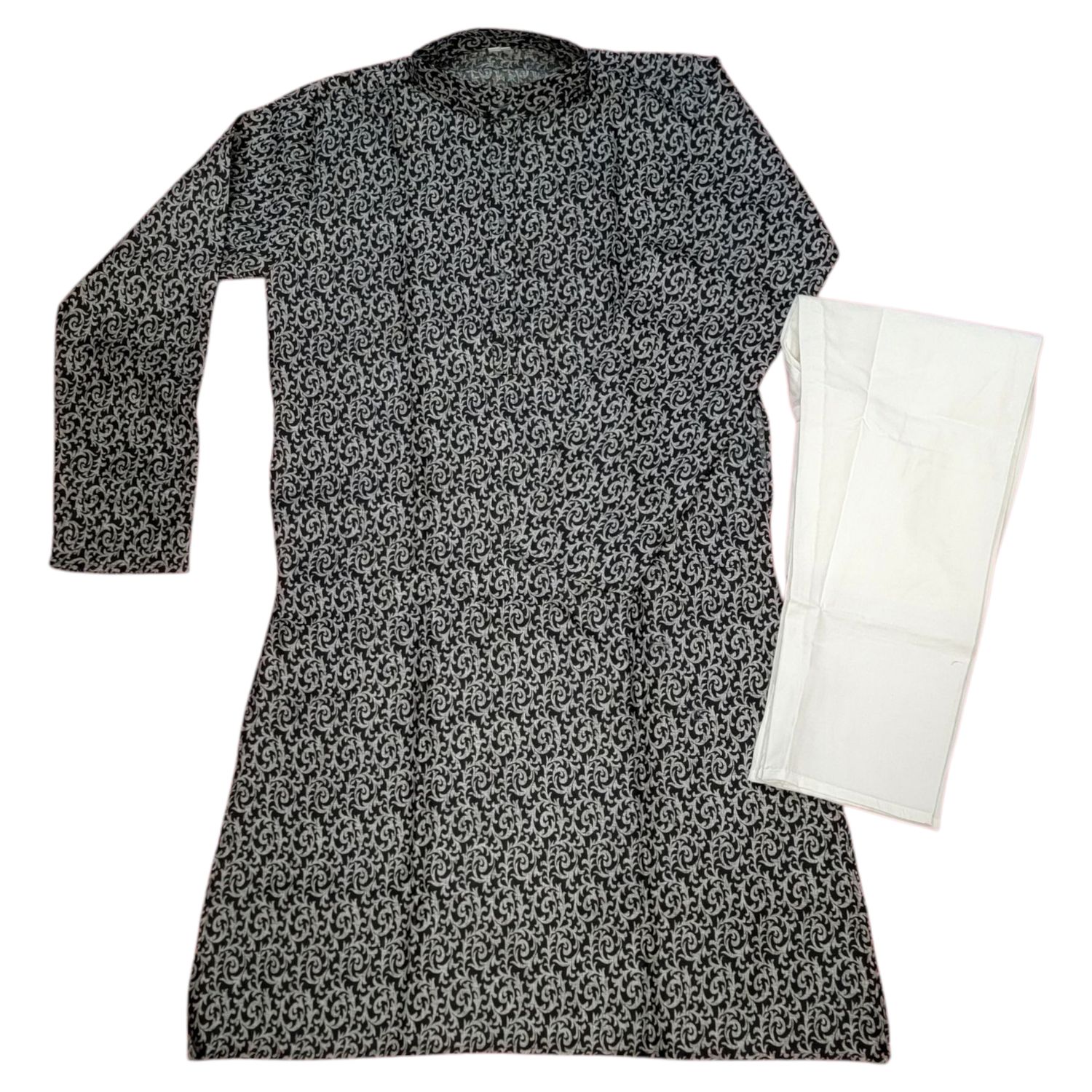 MENS KURTA- Black / Silver 52