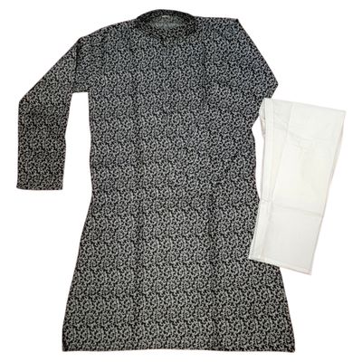 MENS KURTA- Black / Silver 52