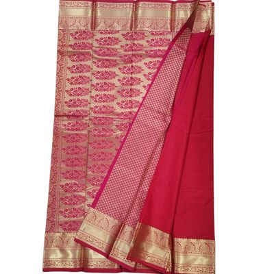 Soft Silk Saree Lavanya - RED /  with MAGENTA blouse