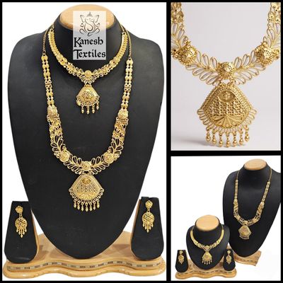 Gold Plated Bridal Full Haaram Necklace Set - Divya