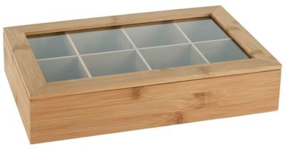 Tea Box with 8 Compartments Bamboo