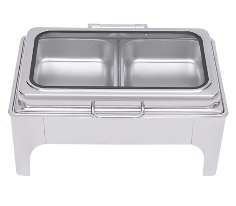 Chafing Dish, 9 QT Stainless Steel with 2 Food Pans