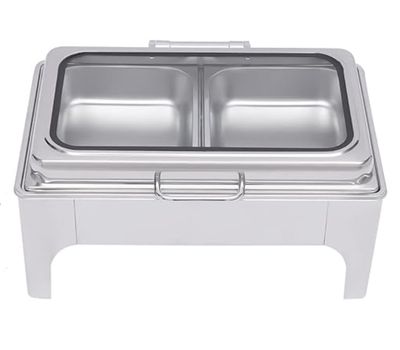 Chafing Dish, 9 QT Stainless Steel with 2 Food Pans