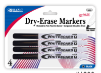 Black Fine Tip Dry-Erase Marker (4-pack)