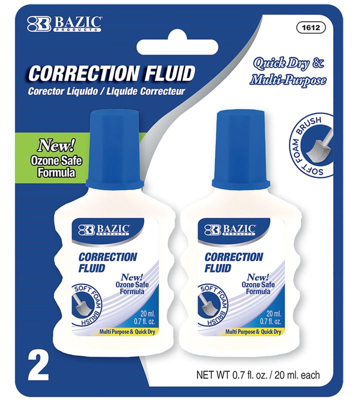 Correction Fluid W/ Foam Brush (20ML)