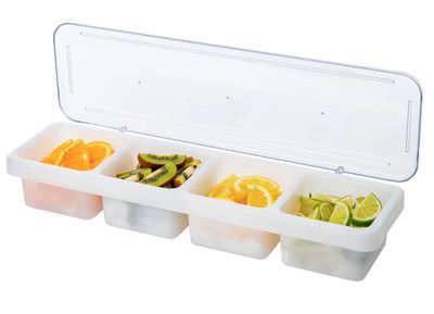 Condiment Tray - 4 Compartments, w/Cover
