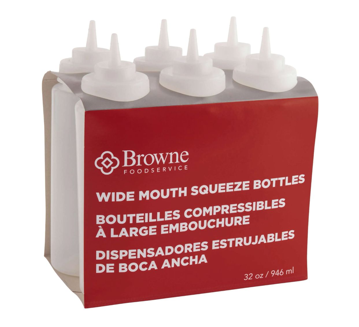 Squeeze Bottle Clear 32oz - Set of 6