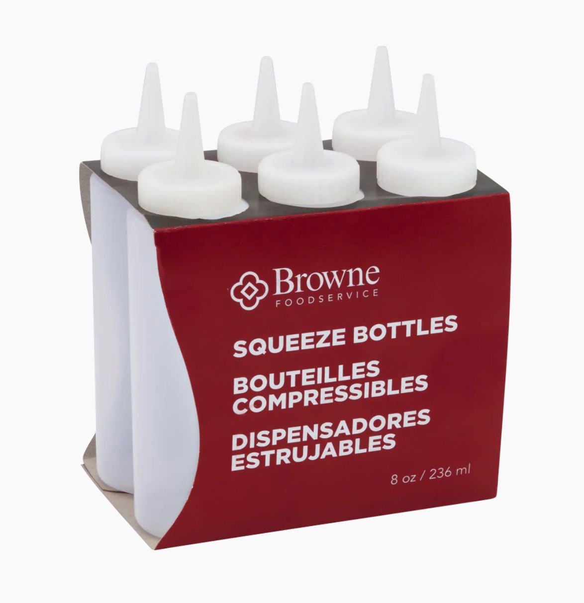 Squeeze Bottle Clear 8oz - Set of 6, Colour: Clear Squeeze Bottle