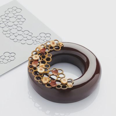 Silicone Mould - 3 Crescent Shape Circles Indents - 142x84x2h mm