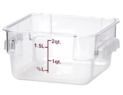 2QT Polycarbonate Square Food Storage (with Lid)