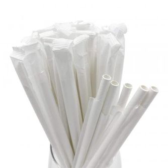 Wrapped Straws - White (Ø6 x 197mm)