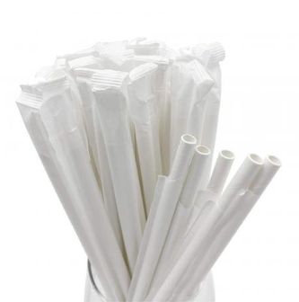 Wrapped Straws - White (Ø8 x 197mm)