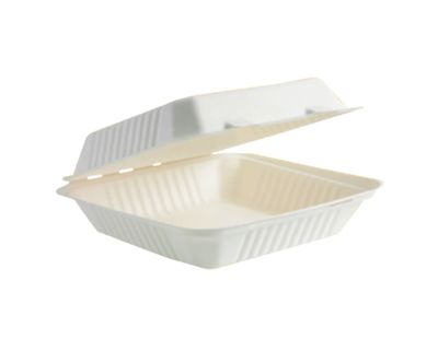 Clamshell Box - 1 Compartment, White (8&quot; x 8&quot;)