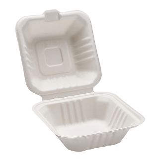 Clamshell Box - 1 Compartment, White (6&quot; x 6&quot;)