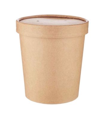 Lids for Soup Containers Kraft Paper (16oz)