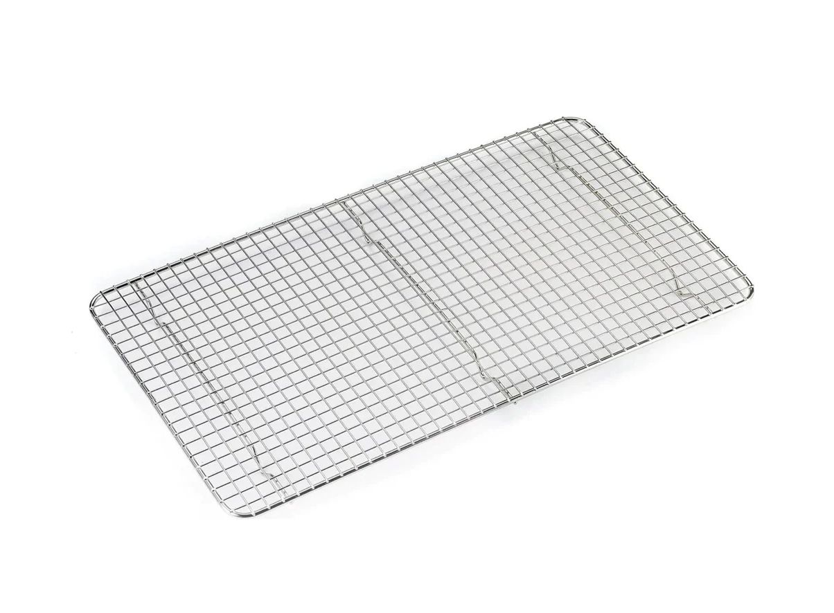 Full Size Nickel-Plated Steel Footed Pan Grate – (18″×10&quot;)