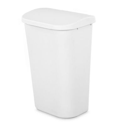 Plastic Trash Can 11.3 Gal. / 43 L (White)