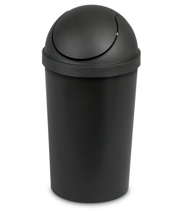 Swing Top Plastic Trash Can 3 Gal. / 11.4L (Black)