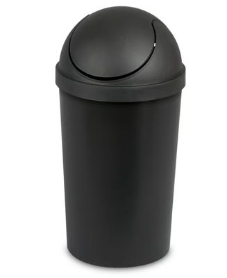 Swing Top Plastic Trash Can 3 Gal. / 11.4L (Black)