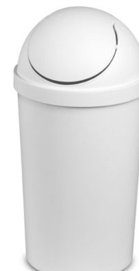 Swing Top Plastic Trash Can  3 Gal. /  11.4 L (White)