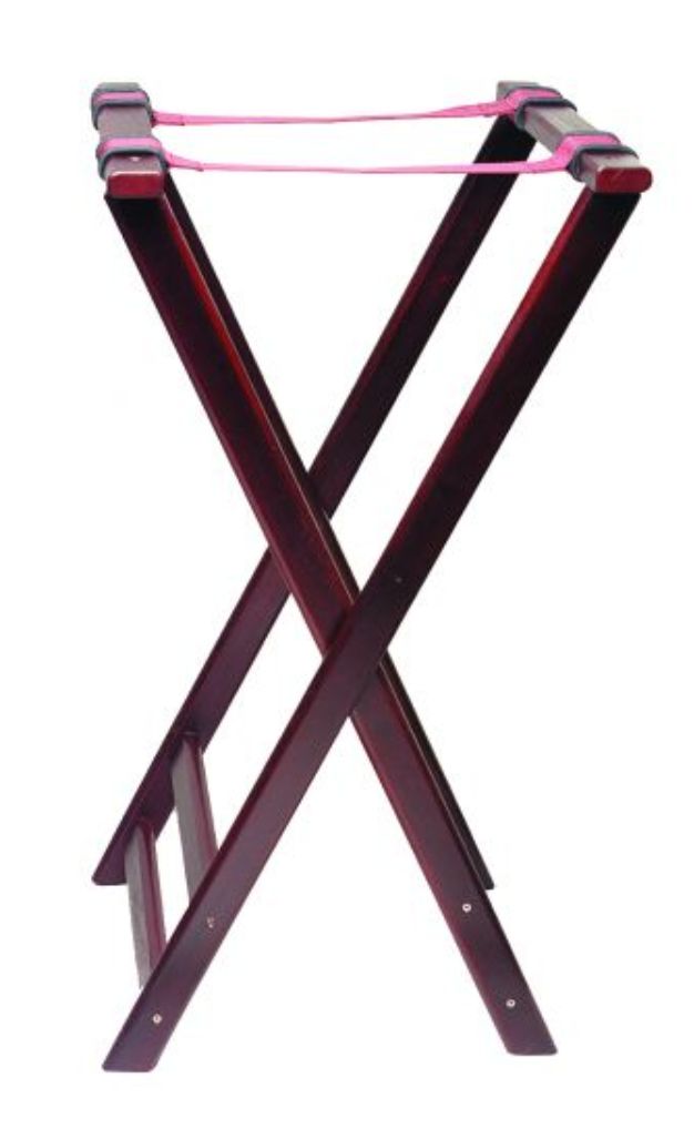 Wood Tray Stand, 33½" – Acacia (Mahogany Finish)