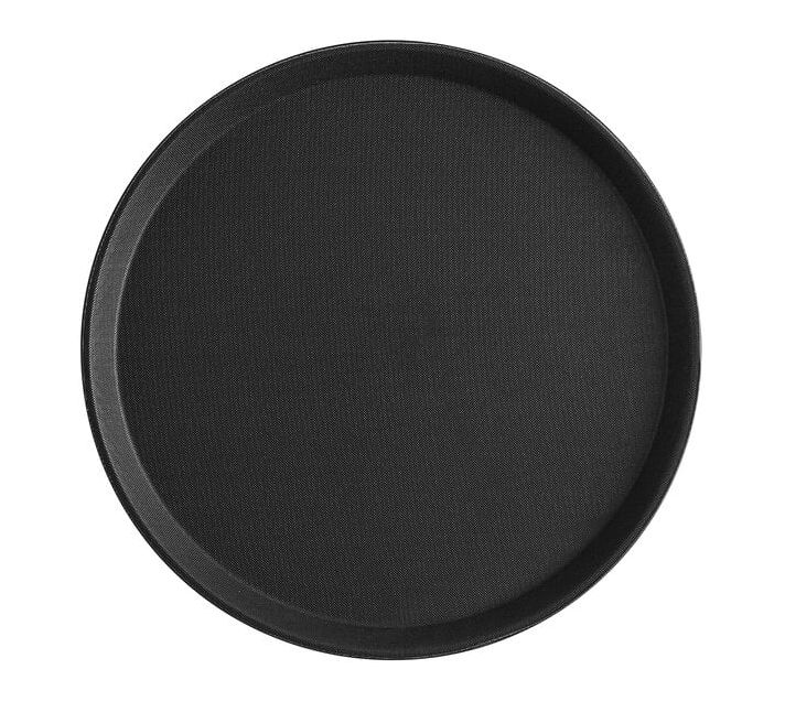 Round Tray 16", Black - Fiberglass (Non-Slip)