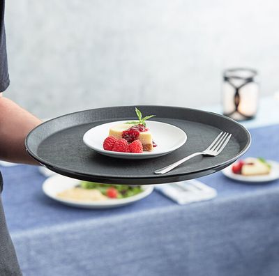 Server Tray, 16" - Round Non-Slip
