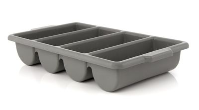 Cutlery Box, 4 Compartments, Grey