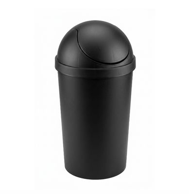 Swing-Top Plastic Trash Can – Black, 3 Gal
