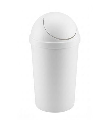 Swing-Top Plastic Trash Can – White, 3 Gal